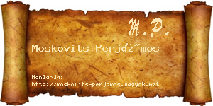 Moskovits Perjámos névjegykártya